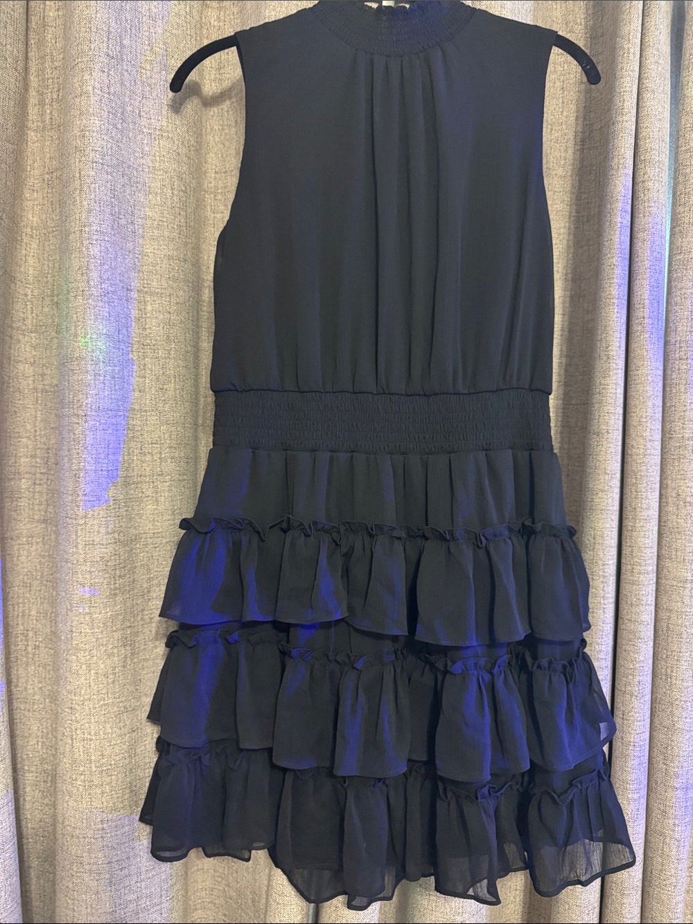1. State Black Sleeveless Ruffle Tiered Dress. Sz L fits size 6